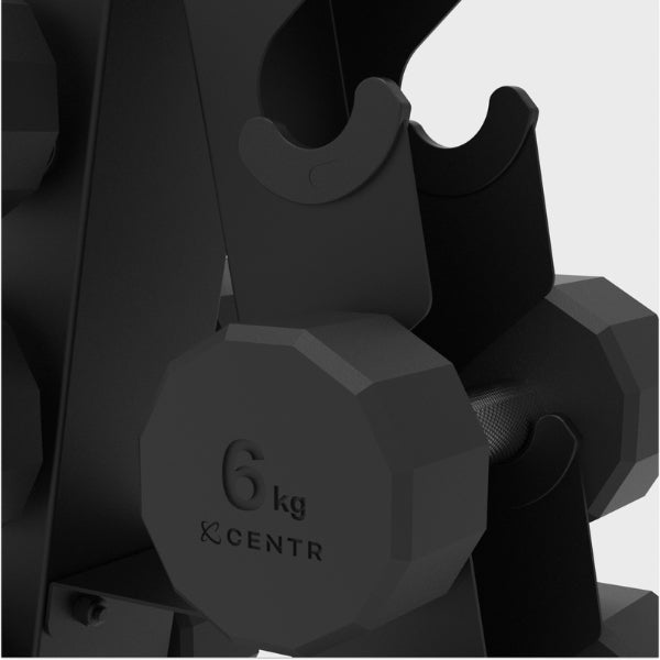 JEU D’HALTERES CENTR AVEC RACK - DE 4 KG A 14 KG (PAIRE)