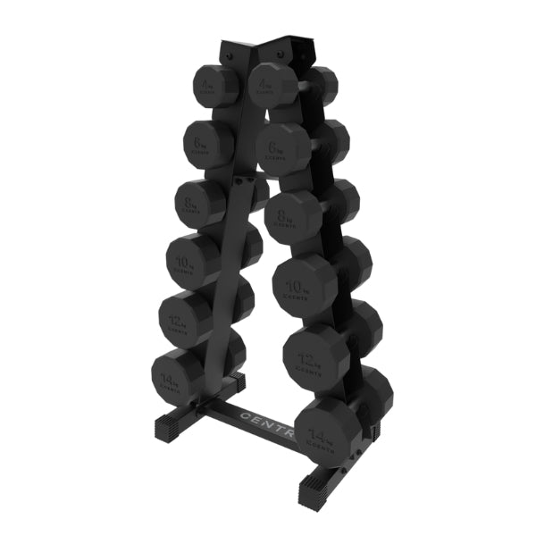 JEU D’HALTERES CENTR AVEC RACK - DE 4 KG A 14 KG (PAIRE)