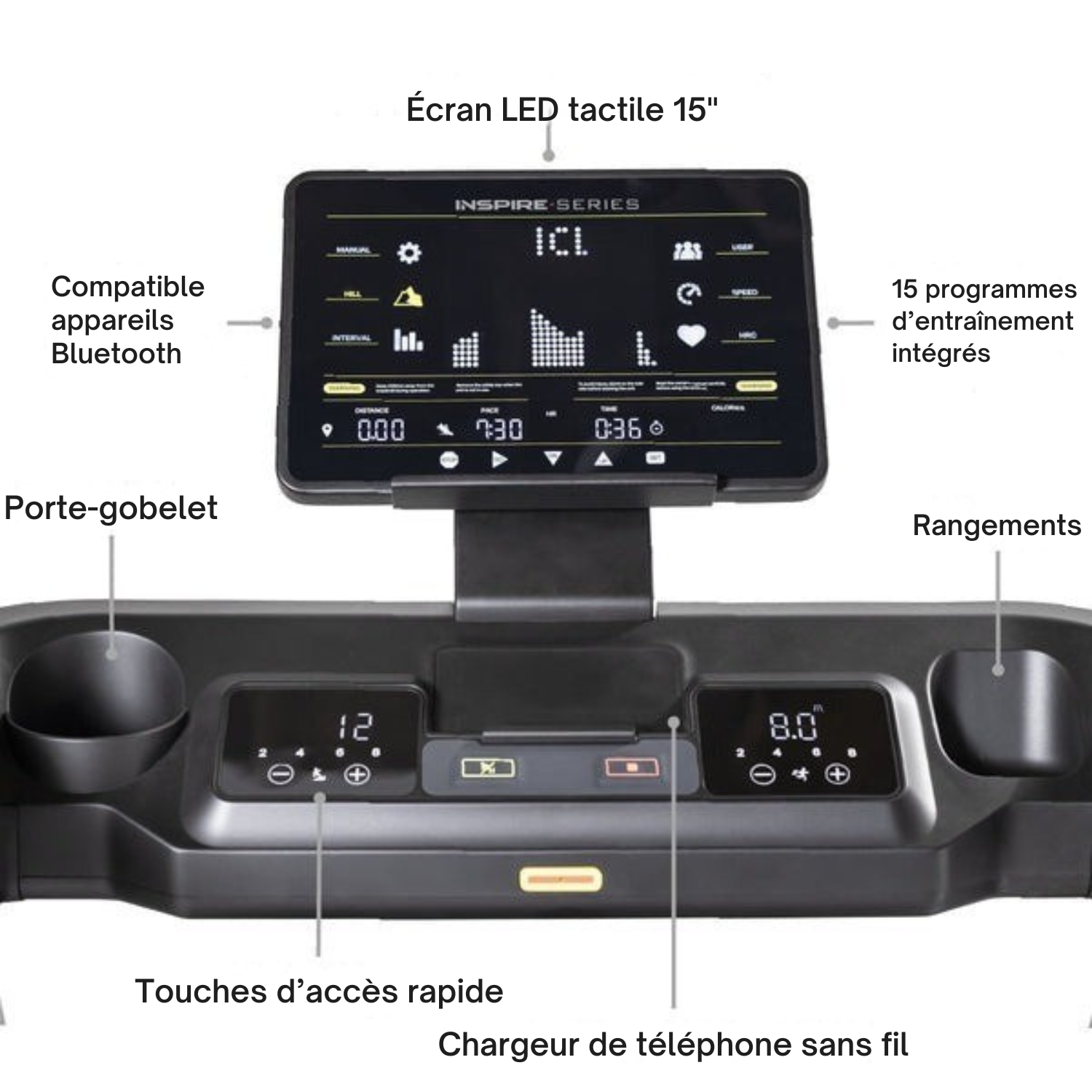 TAPIS DE COURSE INSPIRE SERIE T5 AVEC ECRAN LED