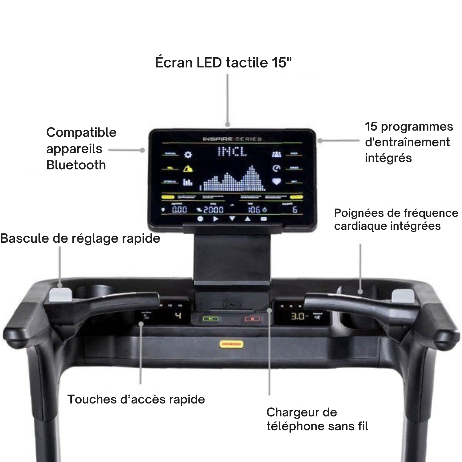 TAPIS DE COURSE INSPIRE SERIE T7 AVEC ECRAN LED
