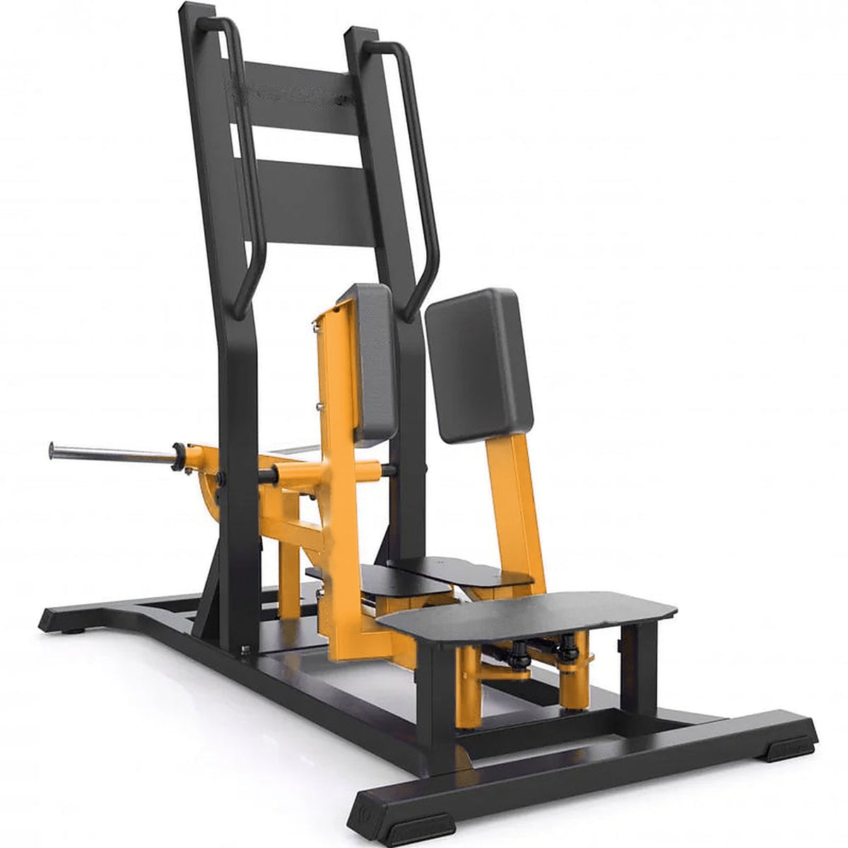 Machine abduction debout UltraFitness jaune, vue de trois quarts arrière