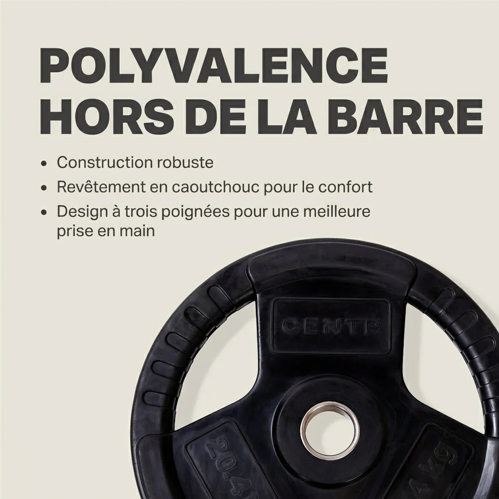 SET DE DISQUES OLYMPIQUES CENTR DE 136 KG AVEC BARRE