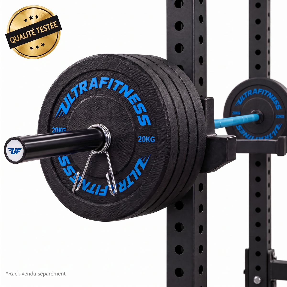 SET DE DISQUES OLYMPIQUES ULTRAFITNESS DE 120 KG AVEC BARRE