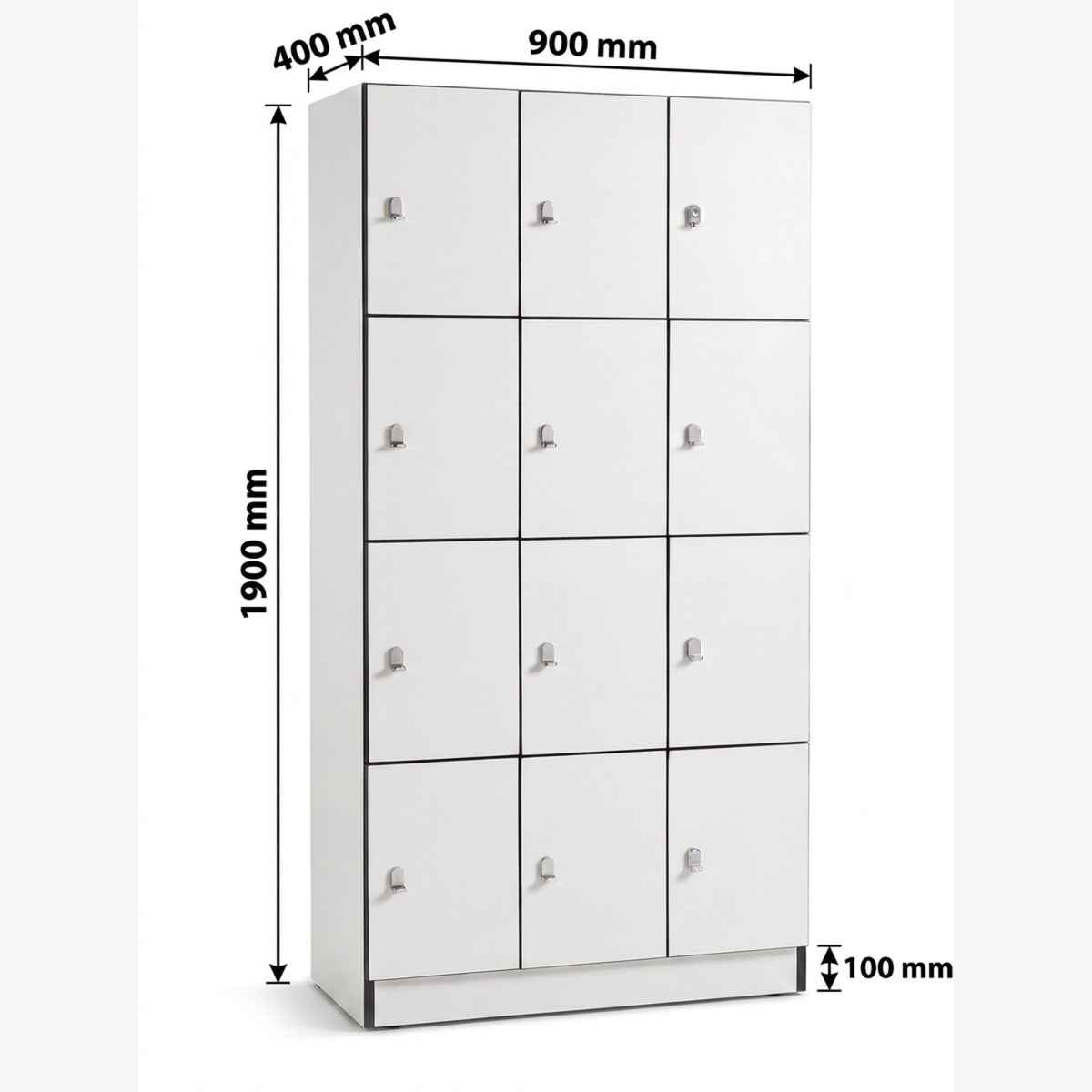 VESTIARE A 12 CASIERS BLANC STRATIFIE HPL