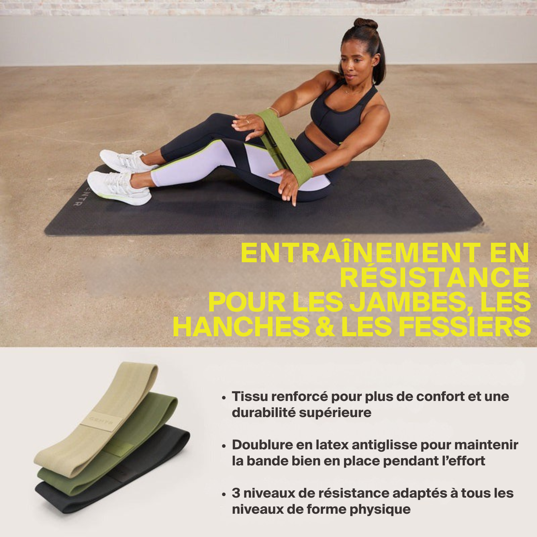 BANDES DE RESISTANCE EN TISSU CENTR