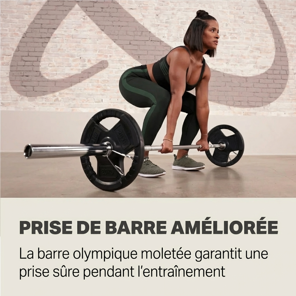 SET DE DISQUES OLYMPIQUES CENTR DE 136 KG AVEC BARRE