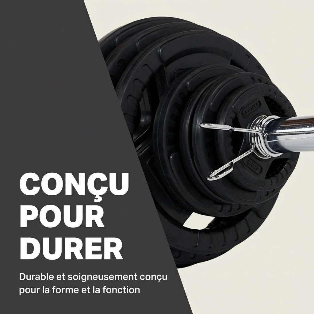 SET DE DISQUES OLYMPIQUES CENTR DE 136 KG AVEC BARRE