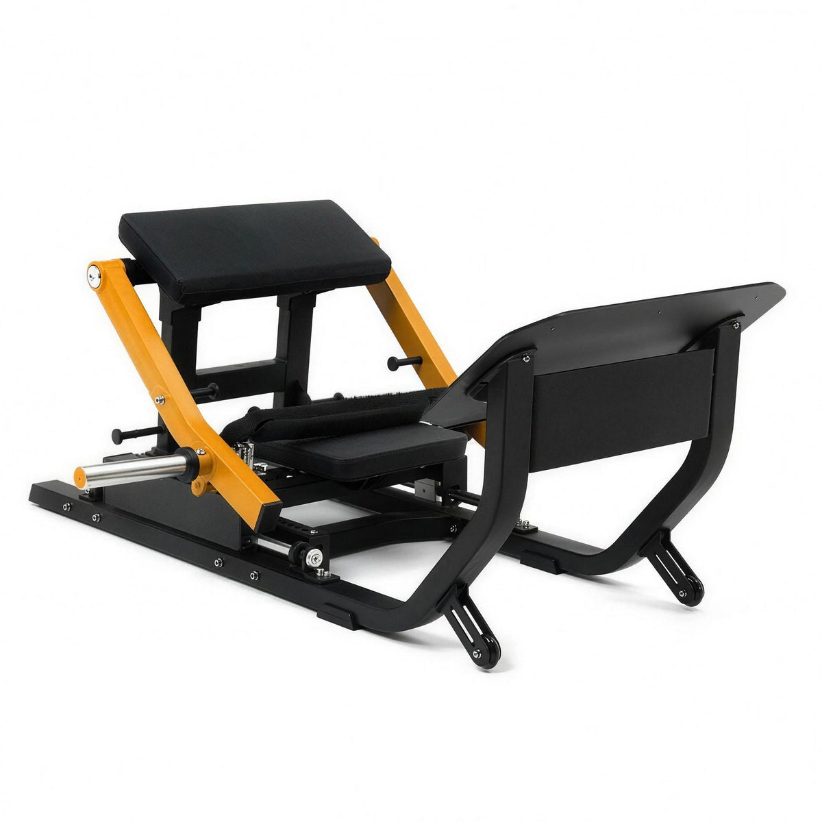 Hip thruster UltraFitness, vue de trois quarts côté repose-pieds